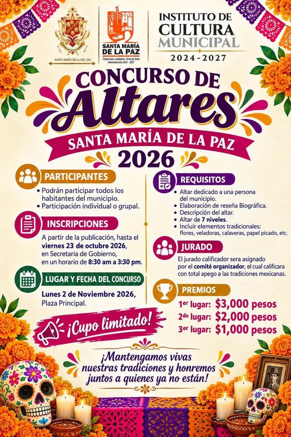 Cartel de la convocatoria al Concurso de Altares 2026