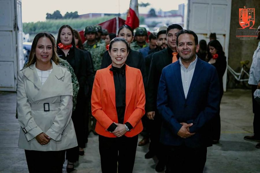 La Presidenta Municipal a su llegada al Segundo Informe de Gobierno